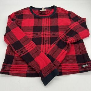 Converse All Star Red Plaid Sweater size medium